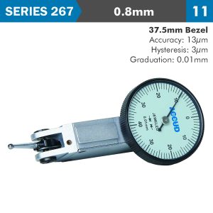 DIAL TEST INDICATOR 0.8MM 37.5MM BEZELD 0.013MM ACC. 0.01MM GRAD