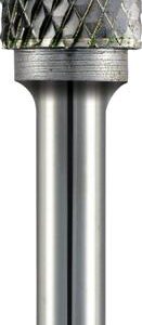TC ROTARY BURR 6MM ARC POINTED NOSE FOR HARD METALS